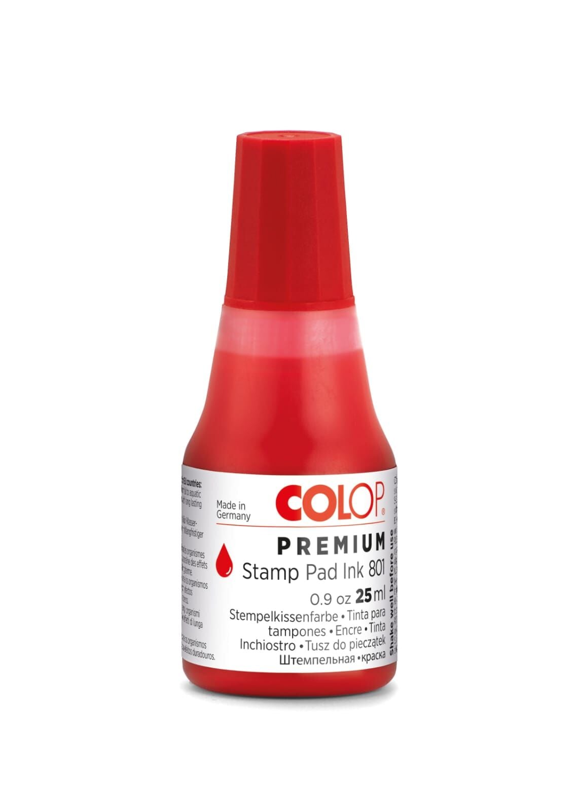 Colop 801 yüksek kalite performanslı su bazlı mürekkepler Kırmızı