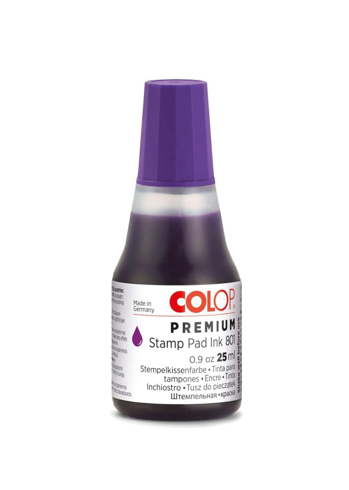 Colop 801 yüksek kalite performanslı su bazlı mürekkepler Mor